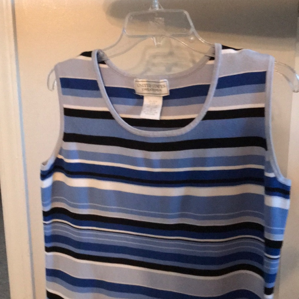 Striped sleeveless sweater